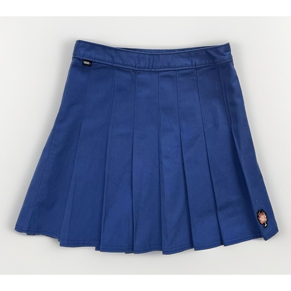 Vans Sunset Pleated Skirt Navy Cotton Retro Punk / Women's 27